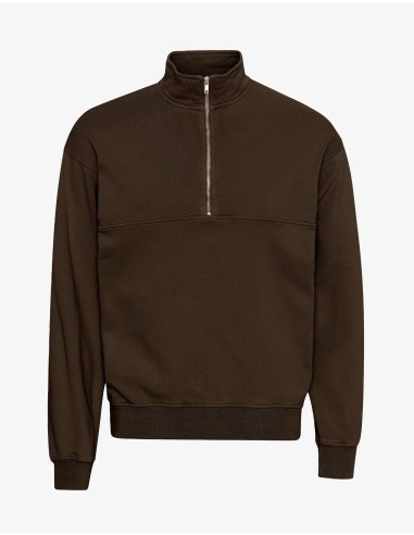 Organic Quarter Zip - Coffee Brown outlet